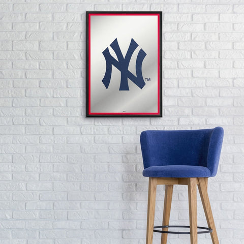 New York Yankees: Vertical Framed Mirrored Wall Sign - The Fan-Brand