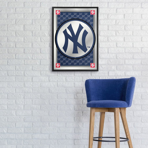 New York Yankees: Vertical Team Spirit - Framed Mirrored Wall Sign - The Fan-Brand