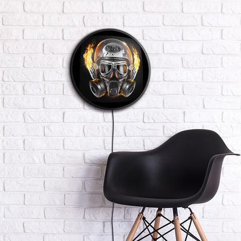 NHRA: Gas Mask - Round Slimline Lighted Wall Sign - The Fan-Brand
