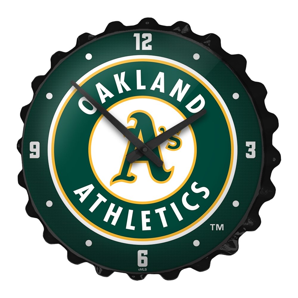 Oakland Athletics Bottle Cap Wall Clock The FanBrand