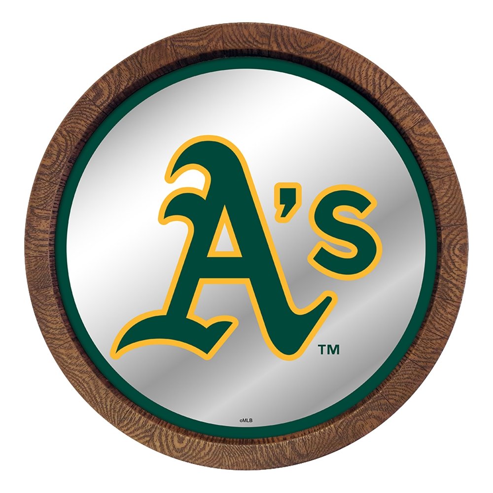 Oakland Athletics: Logo - Faux Barrel Top Mirrored Wall Sign - The  Fan-Brand