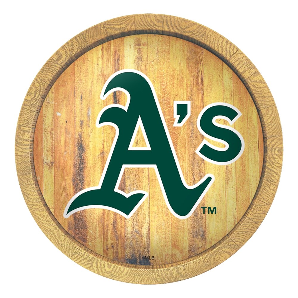 Oakland Athletics: Logo - Faux Barrel Top Sign - The Fan-Brand Ash