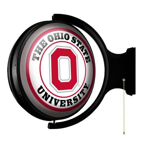 Ohio State Buckeyes: Double-Sided Original Round Rotating Lighted Wall Sign - The Fan-Brand