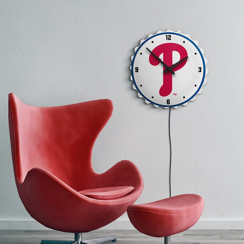 Philadelphia Phillies: Logo - Bottle Cap Lighted Wall Clock - The Fan-Brand