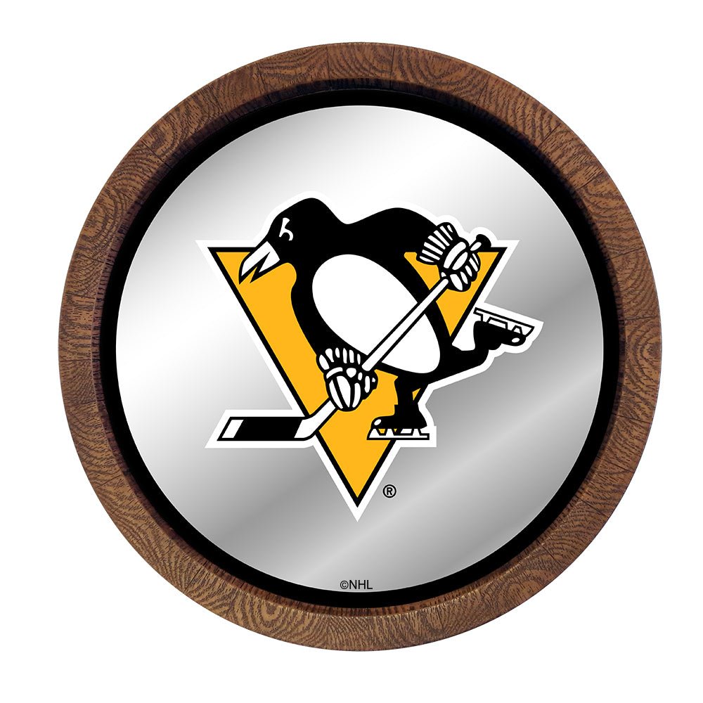Pittsburgh Penguins: Mirrored Barrel Top Wall Sign - The Fan-Brand