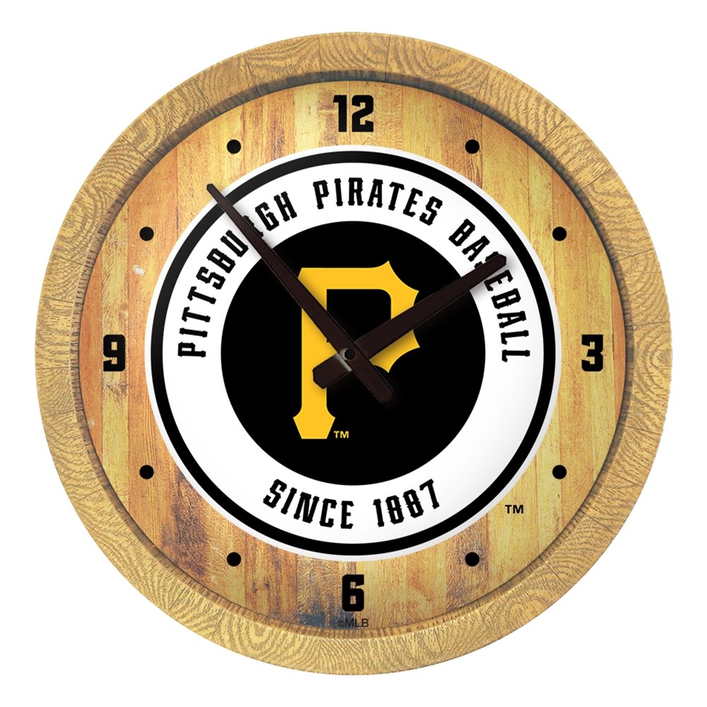 Pittsburgh Pirates "Faux" Barrel Top Clock The FanBrand