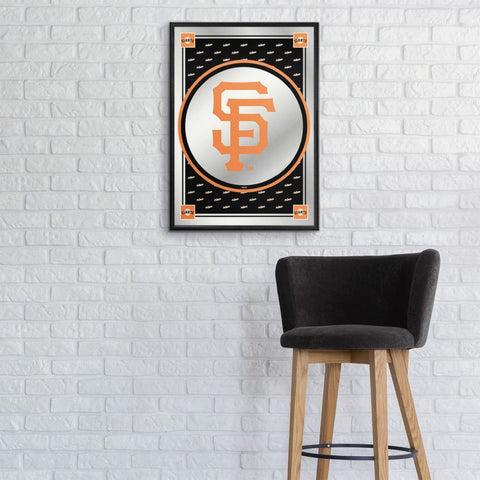 San Francisco Giants: Vertical Team Spirit - Framed Mirrored Wall Sign - The Fan-Brand