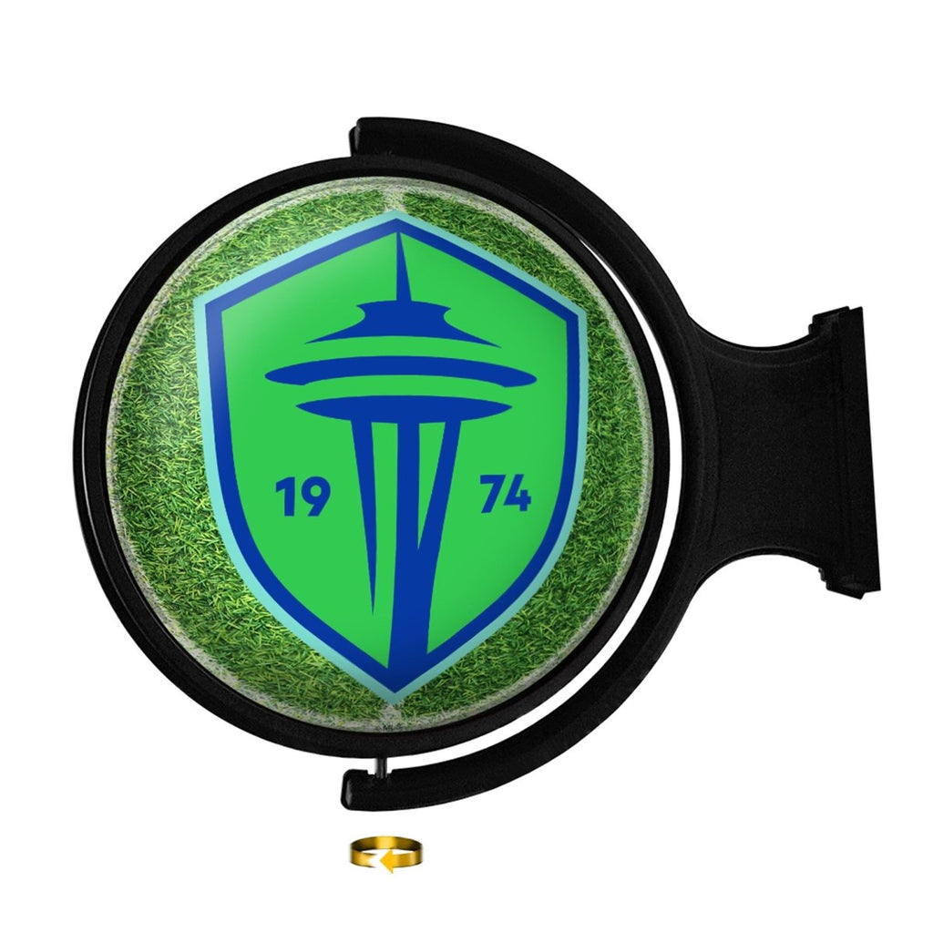 Seattle Sounders: Pitch - Original Round Rotating Lighted Wall Sign - The Fan-Brand