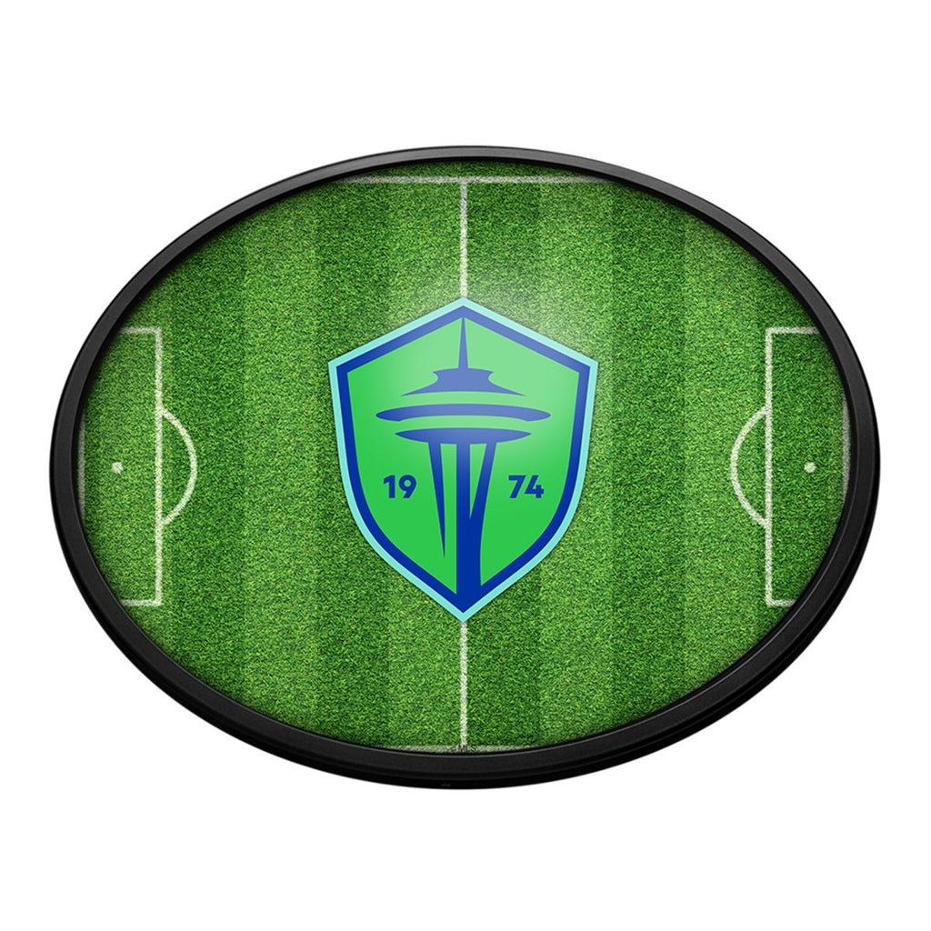 Seattle Sounders: Pitch - Oval Slimline Lighted Wall Sign - The Fan-Brand
