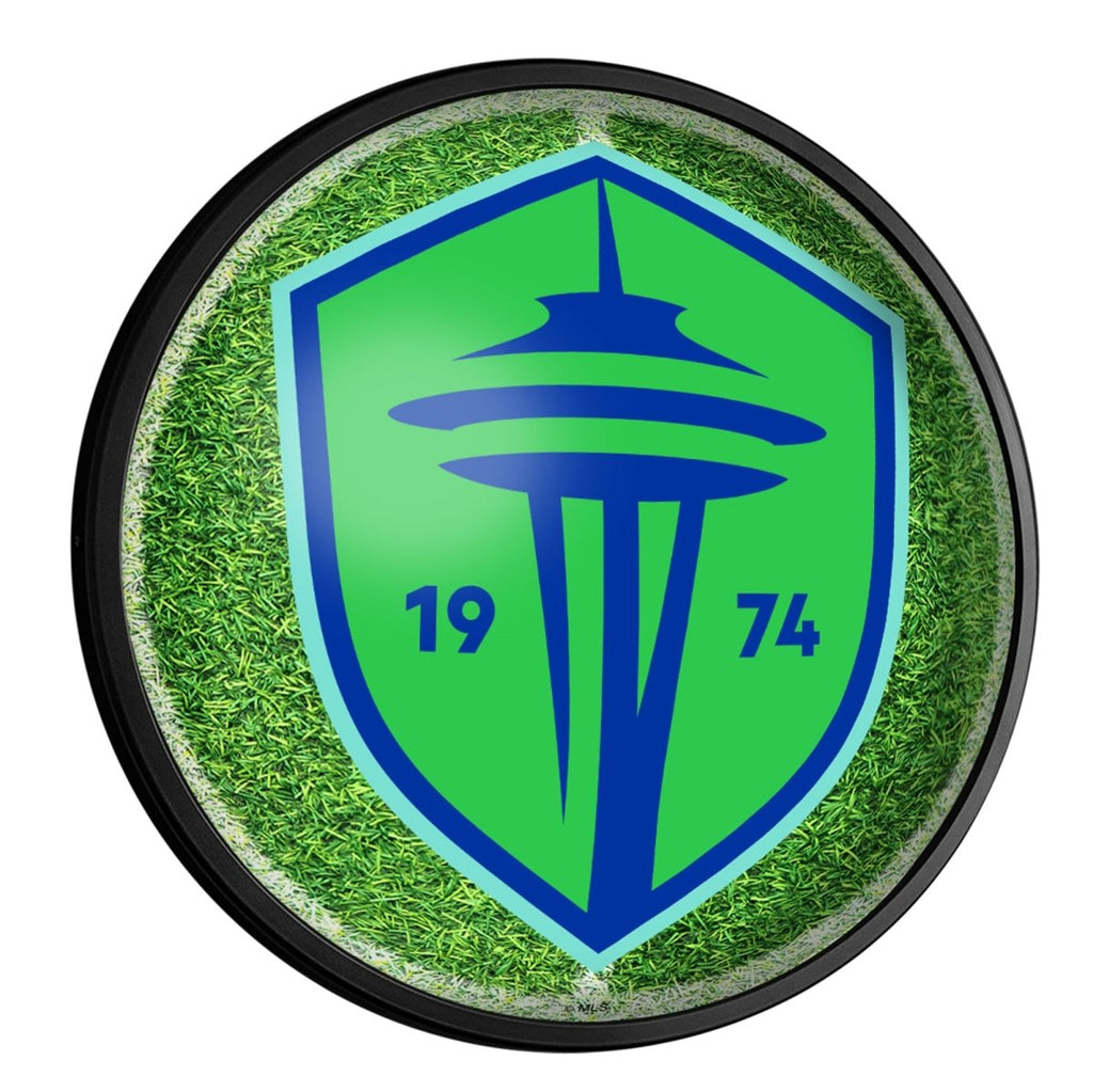 Seattle Sounders: Pitch - Round Slimline Lighted Wall Sign - The Fan-Brand