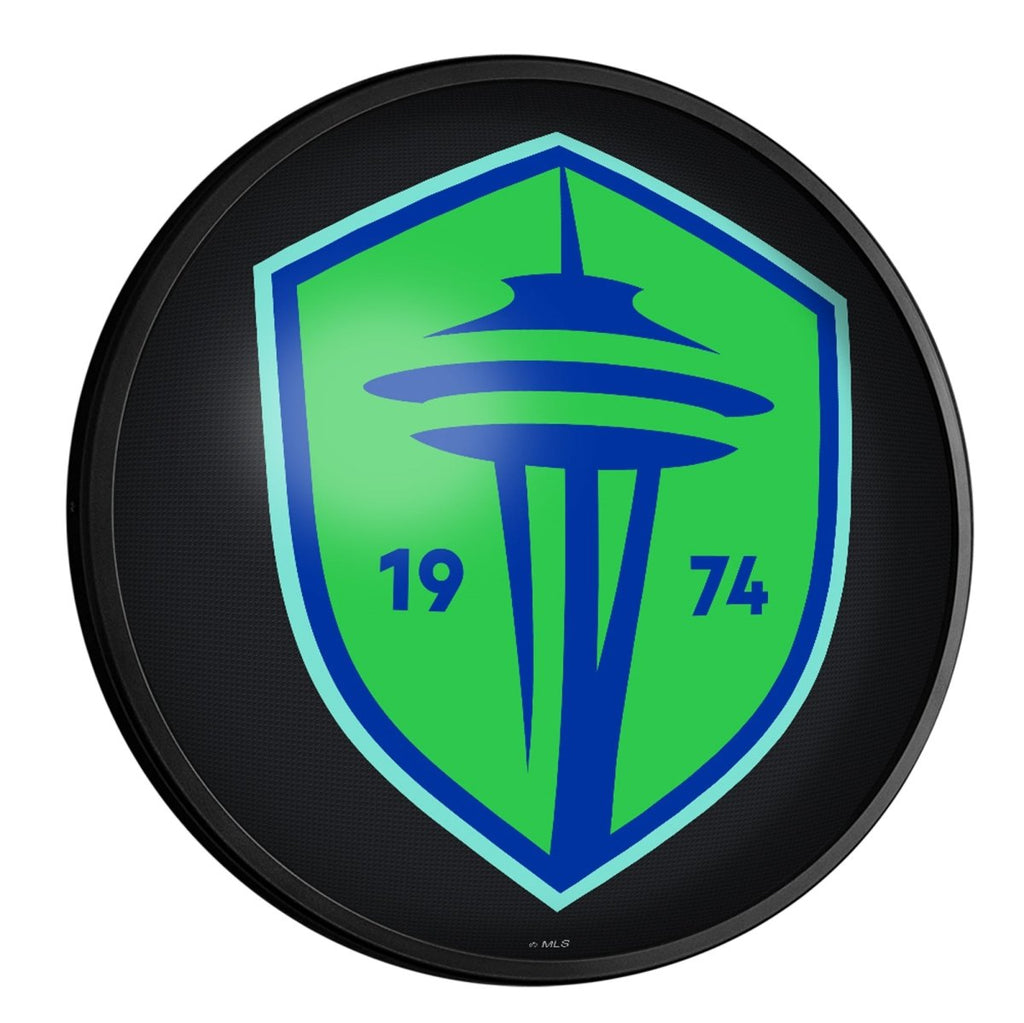 Seattle Sounders: Round Slimline Lighted Wall Sign - The Fan-Brand