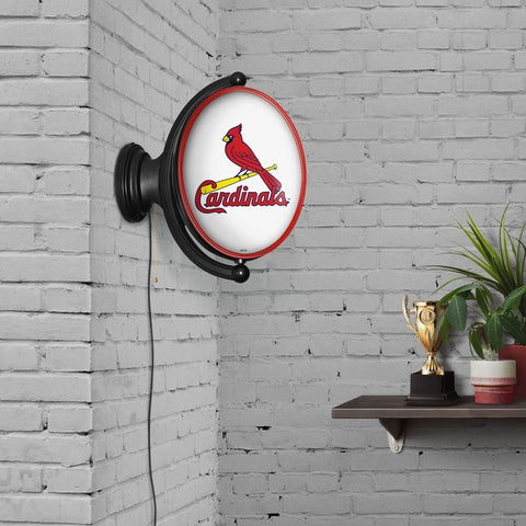 St. Louis Cardinals: Original Oval Rotating Lighted Wall Sign - The Fan-Brand