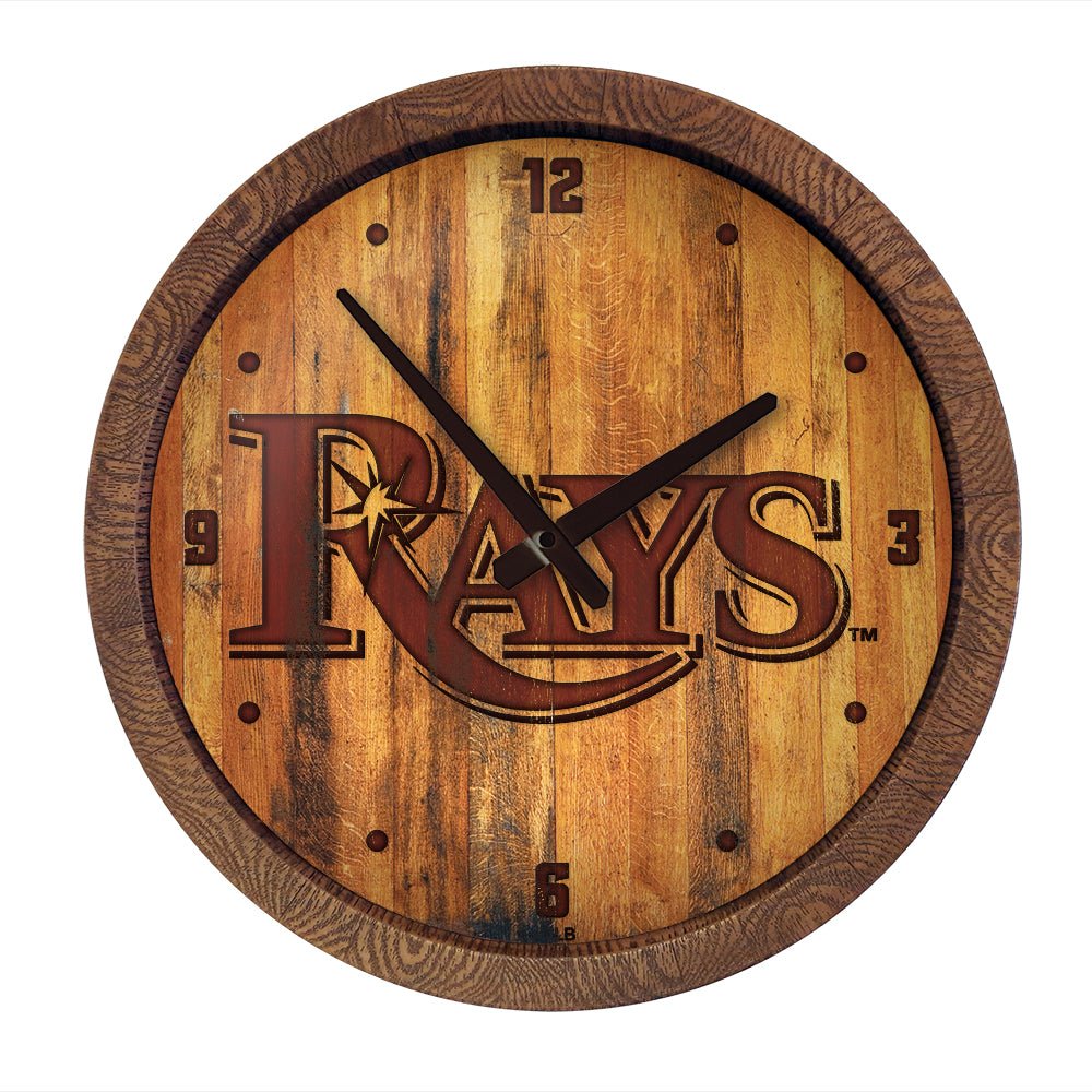 Tampa Bay Rays Branded "Faux" Barrel Top Clock The FanBrand