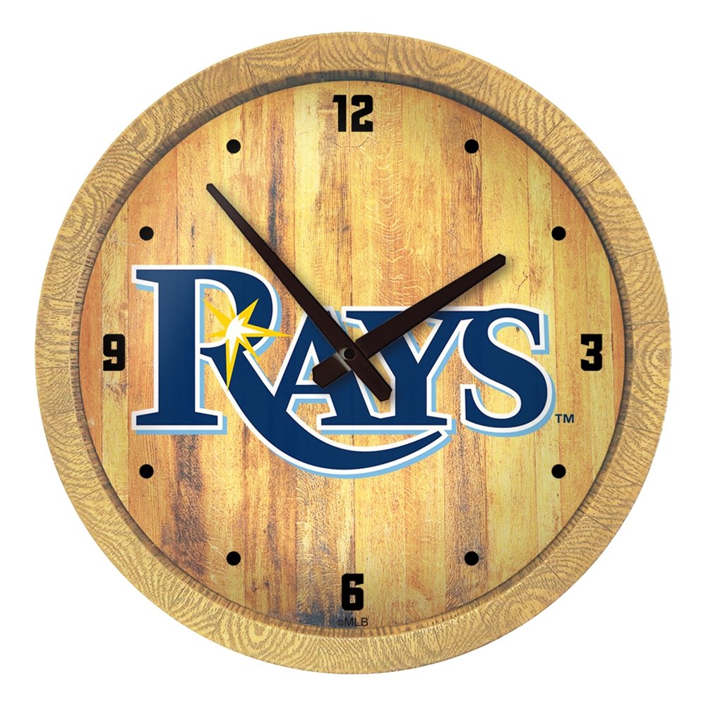 Tampa Bay Rays "Faux" Barrel Top Clock The FanBrand