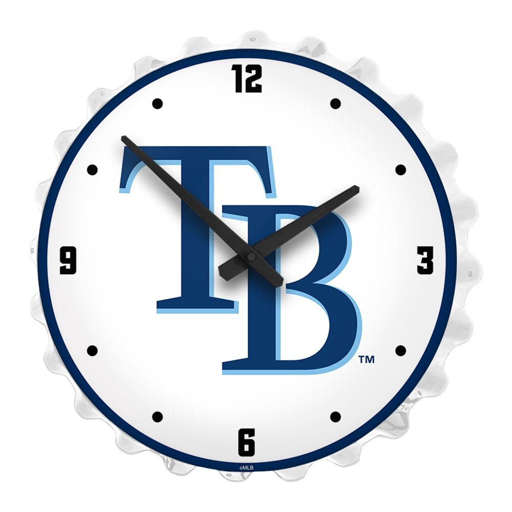 Tampa Bay Rays: Logo - Bottle Cap Lighted Wall Clock - The Fan-Brand