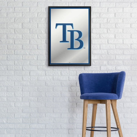 Tampa Bay Rays: Vertical Framed Mirrored Wall Sign - The Fan-Brand