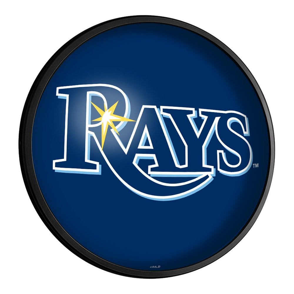Tampa Bay Rays: Wordmark - Round Slimline Lighted Wall Sign - The Fan-Brand