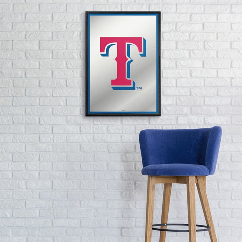 Texas Rangers: Vertical Framed Mirrored Wall Sign - The Fan-Brand