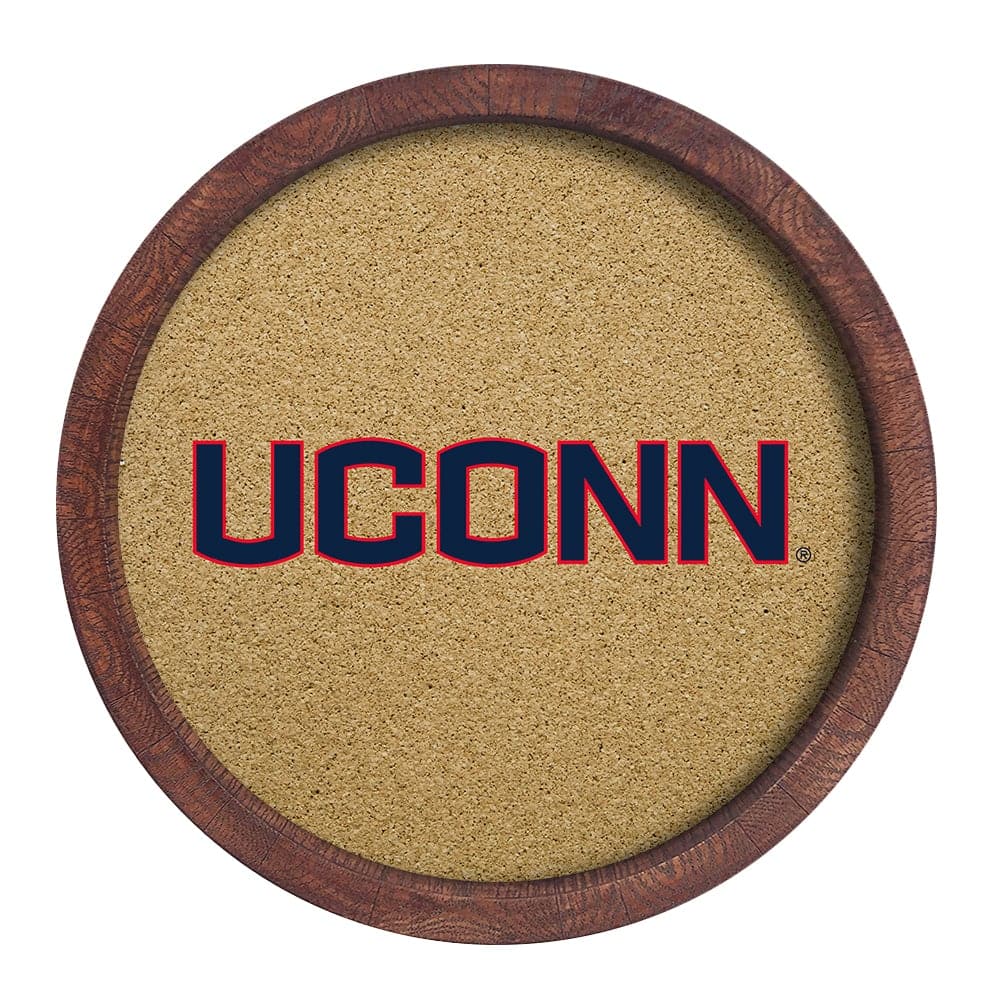UConn Huskies "Faux" Barrel Framed Cork Board The FanBrand