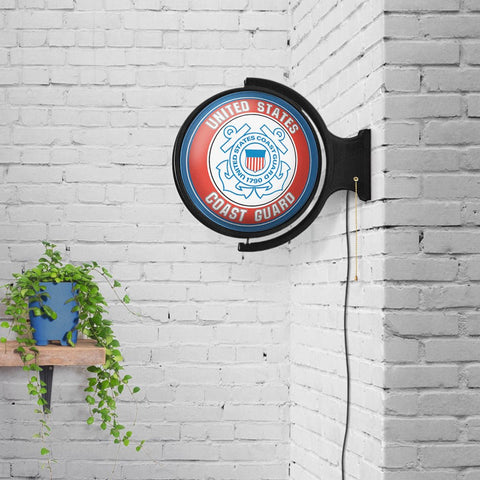 US Coast Guard: Original Round Rotating Lighted Wall Sign - The Fan-Brand