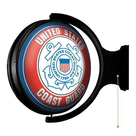 US Coast Guard: Original Round Rotating Lighted Wall Sign - The Fan-Brand
