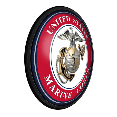 US Marine Corps: Round Slimline Lighted Wall Sign - The Fan-Brand