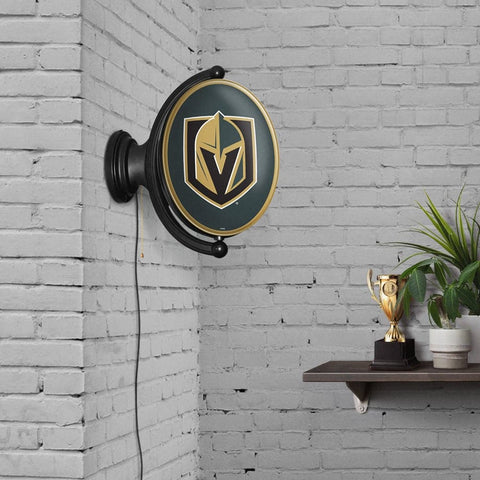 Vegas Golden Knights: Original Oval Rotating Lighted Wall Sign - The Fan-Brand