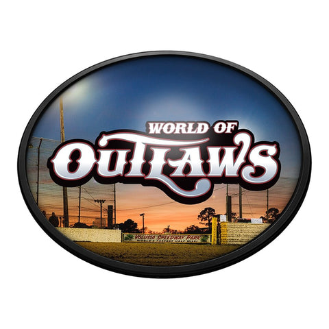 World of Outlaws: Sunset - Oval Slimline Lighted Wall Sign - The Fan-Brand