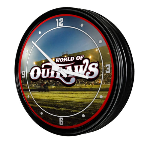 World of Outlaws: Under the Lights - Retro Lighted Wall Clock - The Fan-Brand