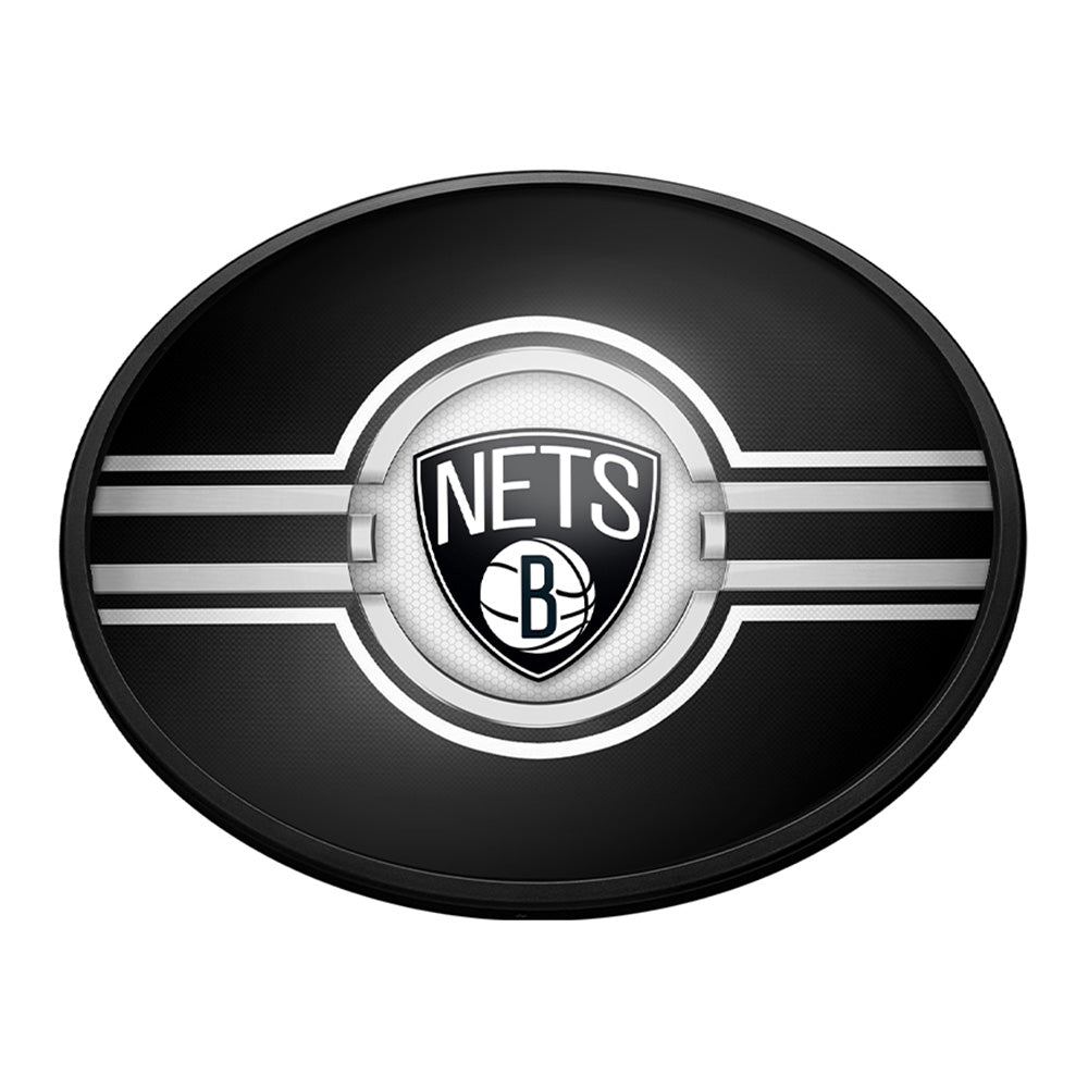 Brooklyn Nets: Oval Slimline Lighted Wall Sign