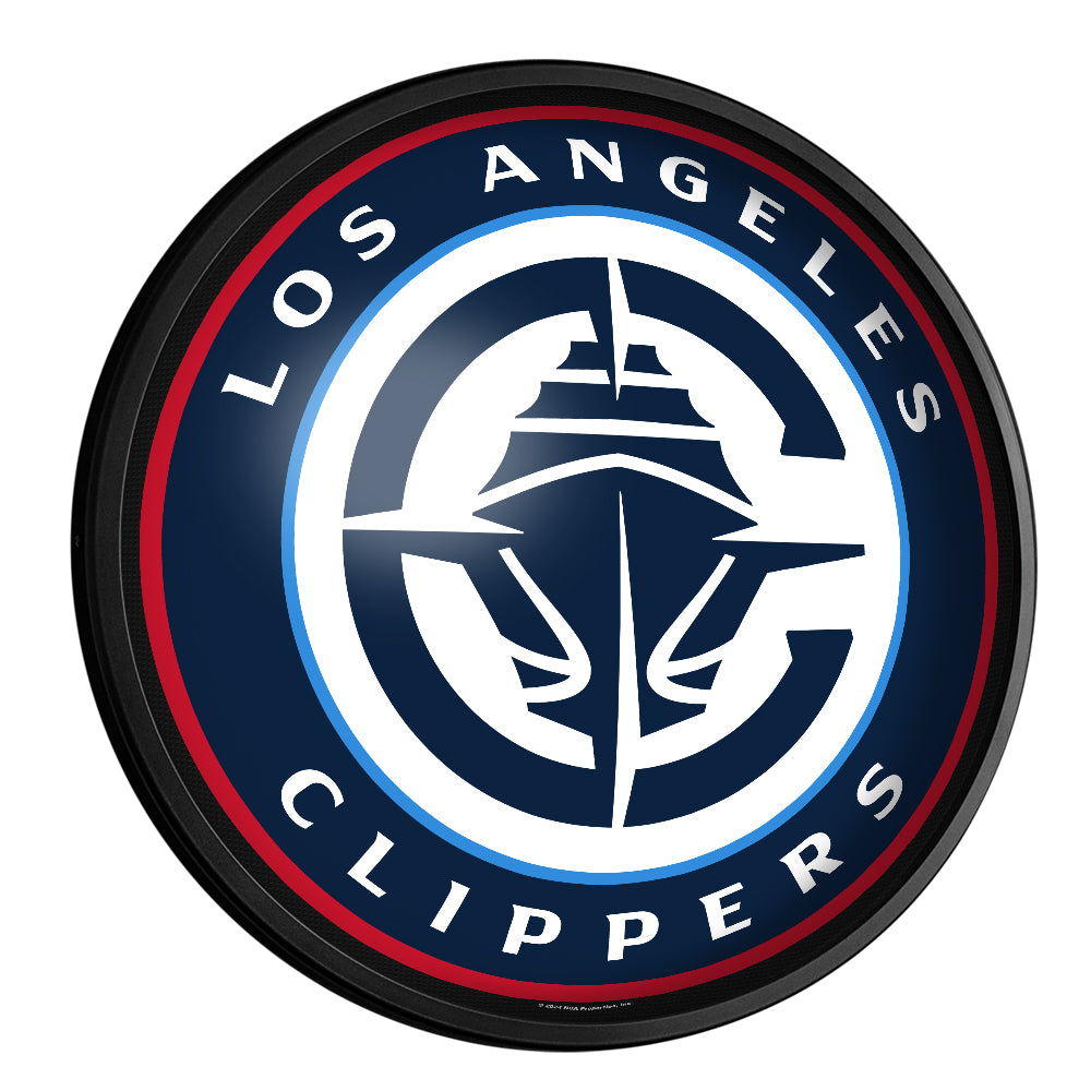 Los Angeles Clippers: Round Slimline Lighted Wall Sign