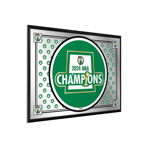 Boston Celtics: 2024 NBA Champions - Framed Mirrored Wall Sign - The Fan - Brand