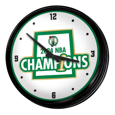 Boston Celtics: 2024 NBA Champions - Retro Lighted Wall Clock - The Fan - Brand