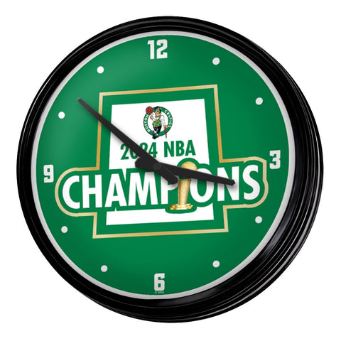 Boston Celtics: 2024 NBA Champions - Retro Lighted Wall Clock - The Fan - Brand