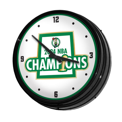 Boston Celtics: 2024 NBA Champions - Retro Lighted Wall Clock - The Fan - Brand