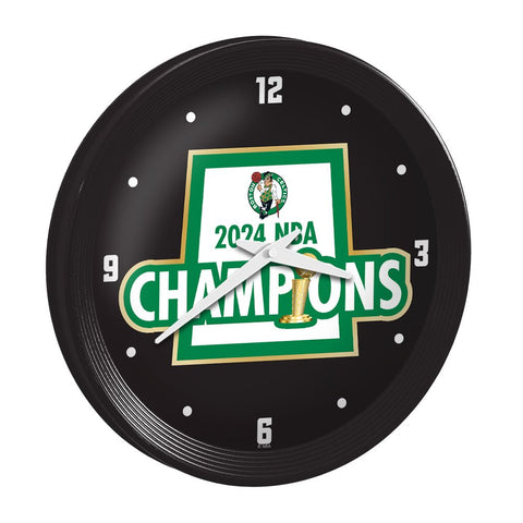 Boston Celtics: 2024 NBA Champions - Ribbed Frame Wall Clock - The Fan - Brand