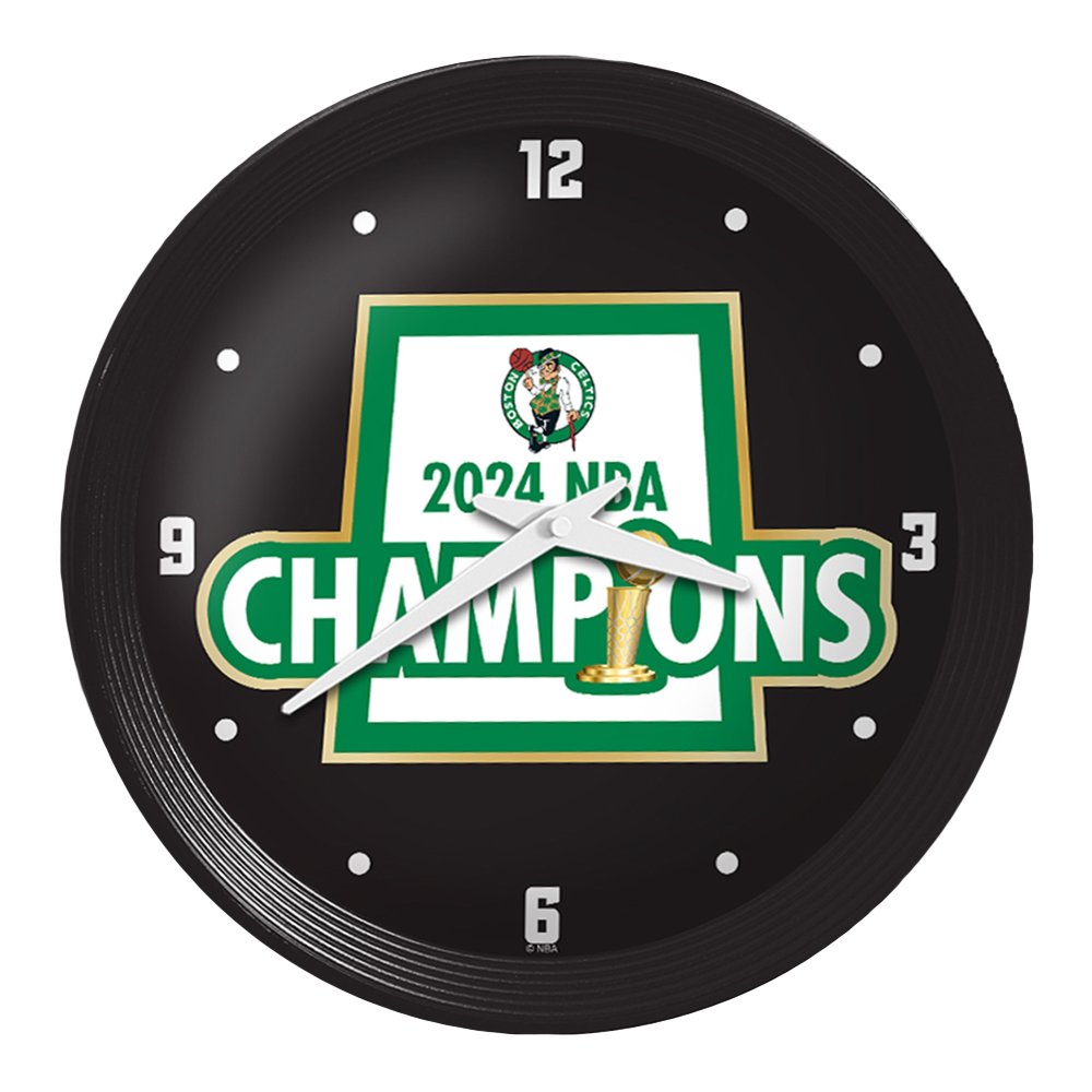 Boston Celtics: 2024 NBA Champions - Ribbed Frame Wall Clock - The Fan - Brand