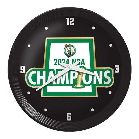 Boston Celtics: 2024 NBA Champions - Ribbed Frame Wall Clock - The Fan - Brand