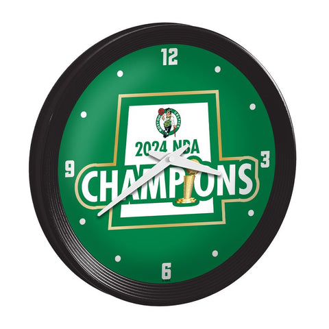 Boston Celtics: 2024 NBA Champions - Ribbed Frame Wall Clock - The Fan - Brand