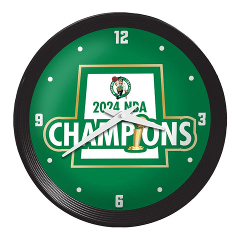 Boston Celtics: 2024 NBA Champions - Ribbed Frame Wall Clock - The Fan - Brand