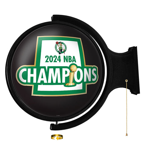 Boston Celtics: 2024 NBA Champions - Round Rotating Lighted Wall Sign - The Fan - Brand