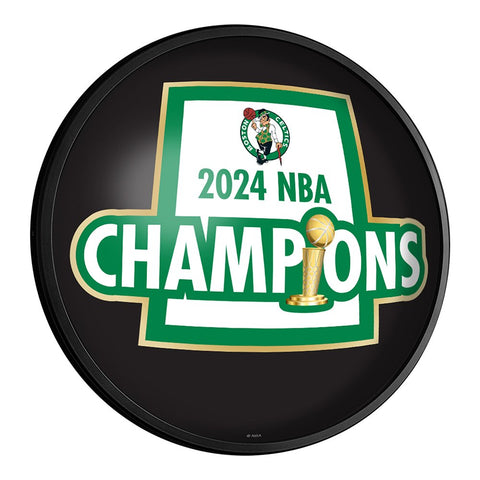 Boston Celtics: 2024 NBA Champions - Round Slimline Lighted Wall Sign - The Fan - Brand