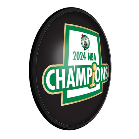 Boston Celtics: 2024 NBA Champions - Round Slimline Lighted Wall Sign - The Fan - Brand