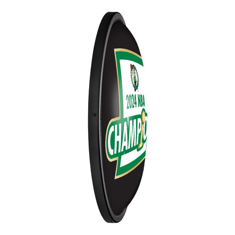 Boston Celtics: 2024 NBA Champions - Round Slimline Lighted Wall Sign - The Fan - Brand