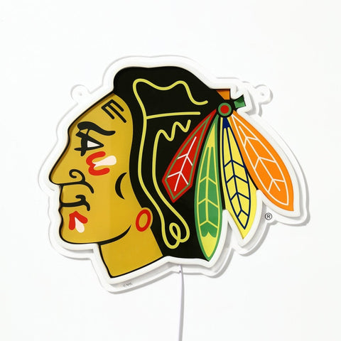 Chicago Blackhawks: Die - Cut LED Neon Sign - The Fan - Brand