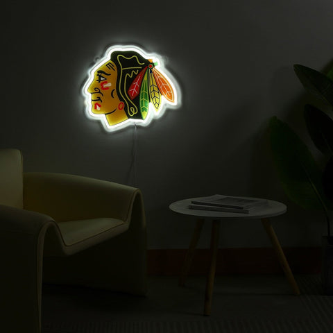 Chicago Blackhawks: Die - Cut LED Neon Sign - The Fan - Brand
