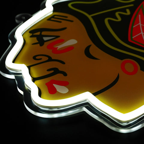 Chicago Blackhawks: Die - Cut LED Neon Sign - The Fan - Brand
