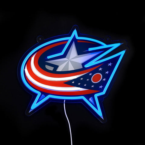 Columbus Blue Jackets: Die - Cut LED Neon Sign - The Fan - Brand