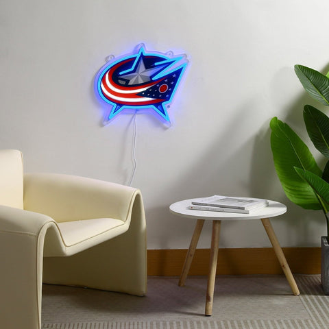 Columbus Blue Jackets: Die - Cut LED Neon Sign - The Fan - Brand