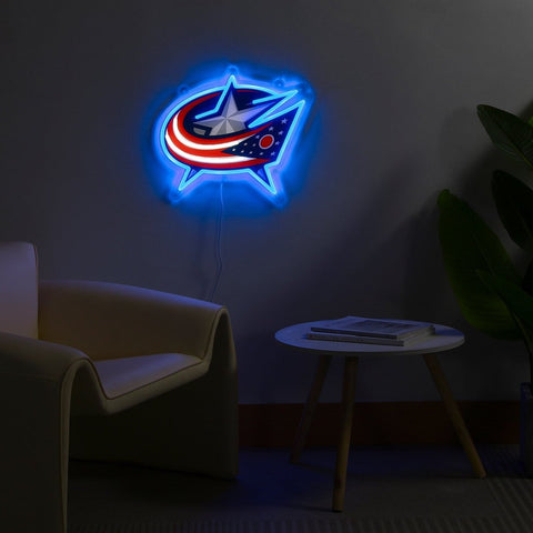 Columbus Blue Jackets: Die - Cut LED Neon Sign - The Fan - Brand
